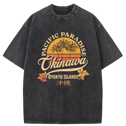 Retro Okinawa Tourist Washed T-Shirt