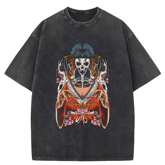 Skull Oni Geisha Washed T-Shirt