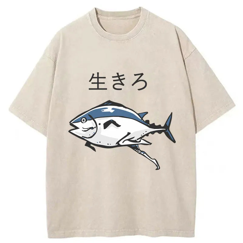 Running Fish Washed T-Shirt