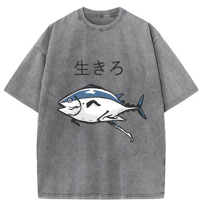 Running Fish Washed T-Shirt