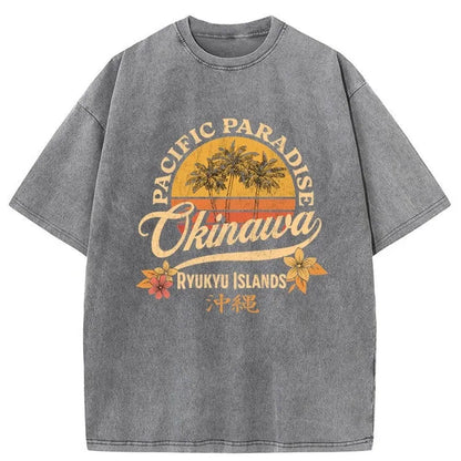 Retro Okinawa Tourist Washed T-Shirt