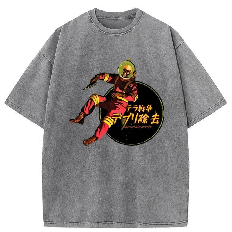 Skeleton Astronaut Washed T-Shirt