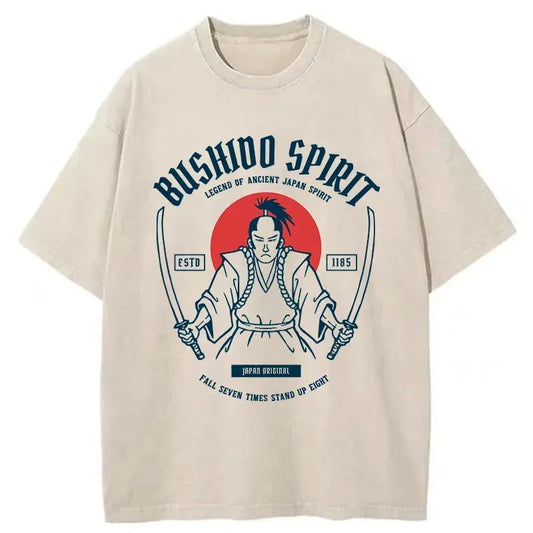 Samurai With Two Swords Washed T-Shirt