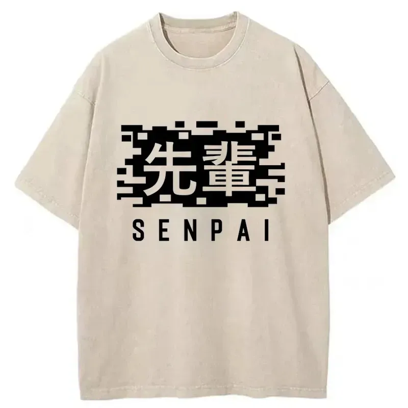Senpai Japanese Kanji Washed T-Shirt