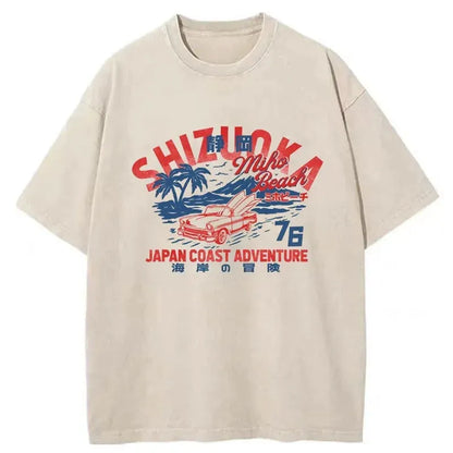 Shizuoka Beach Japan Washed T-Shirt