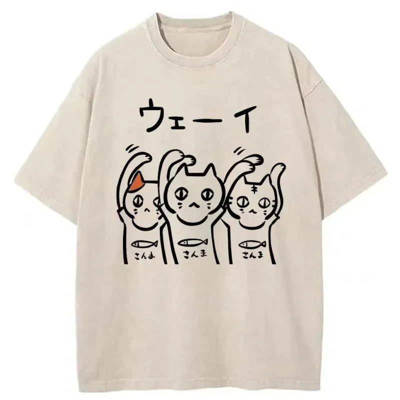 Rocking Kitty Japanese Washed T-Shirt