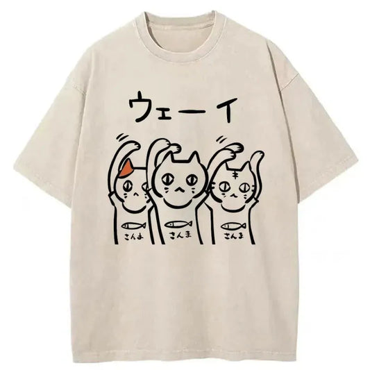 Rocking Kitty Japanese Washed T-Shirt