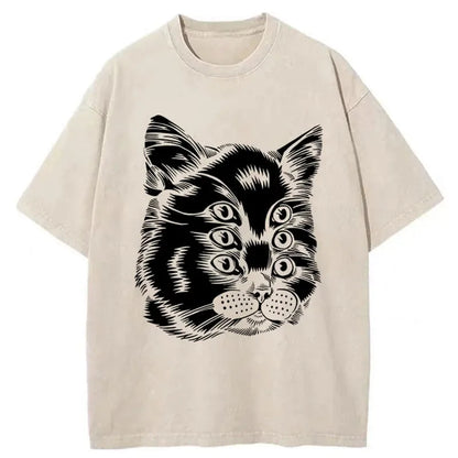 Six-eyed Cat Japan Washed T-Shirt