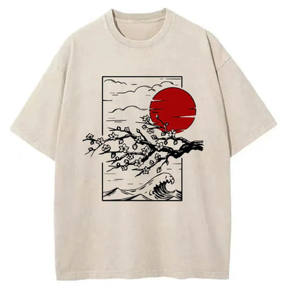 Sakura And Sunset Washed T-Shirt