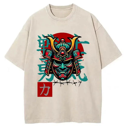 Samurai Warrior Spirit Japanese Washed T-Shirt