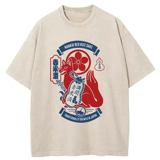 Rice Wine Japanese Washed T-Shirt