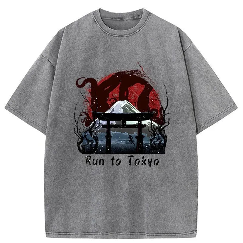 Run To Tokyo Washed T-Shirt