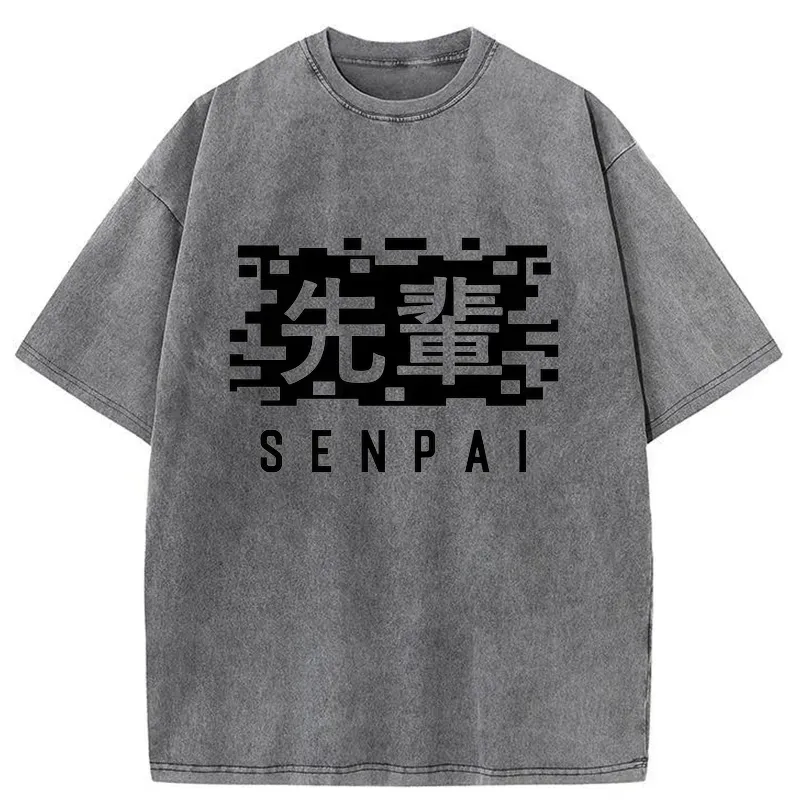 Senpai Japanese Kanji Washed T-Shirt