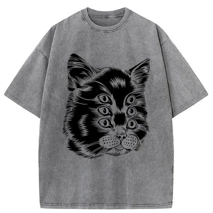 Six-eyed Cat Japan Washed T-Shirt