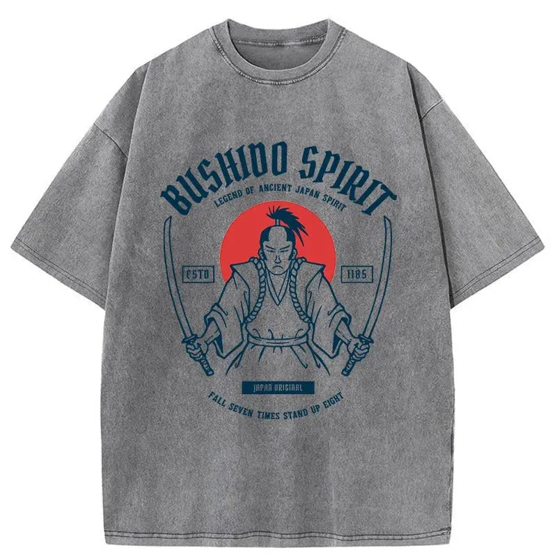 Samurai With Two Swords Washed T-Shirt