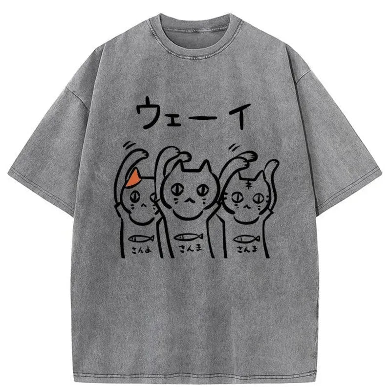 Rocking Kitty Japanese Washed T-Shirt