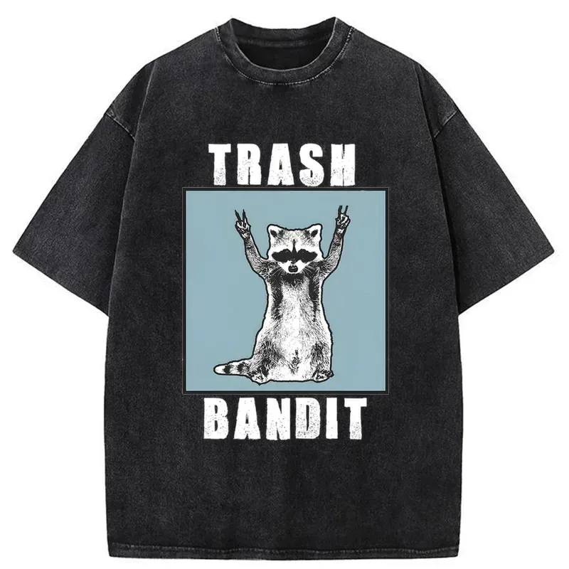Raccoon Garbage Bandit Washed T-Shirt