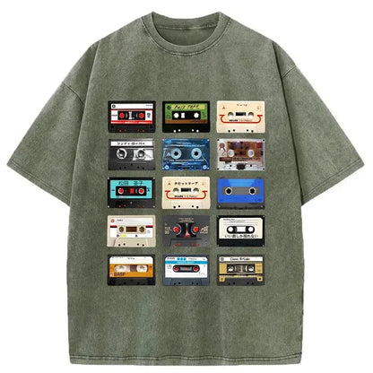 Retro Cassette Tapes Washed T-Shirt