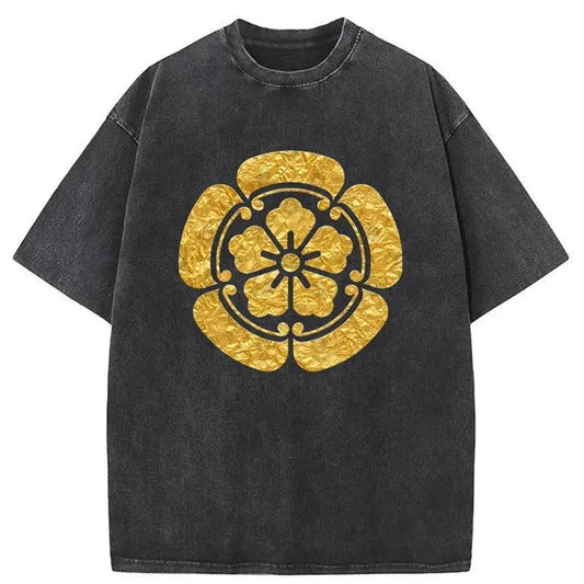 Sakura Pattern Japanese Washed T-Shirt