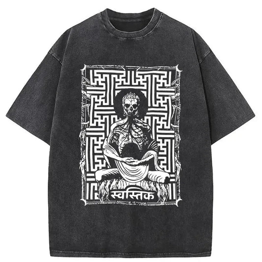 Sayagata Buddha Graphic Washed T-Shirt