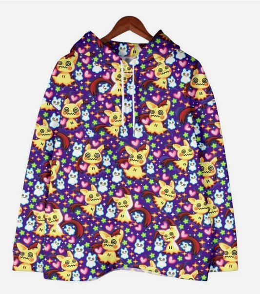 Mimikyu Hoodie, Cute Kawaii Hoodie, Cozy Unisex Hoodie, Funny Graphic Hoodie