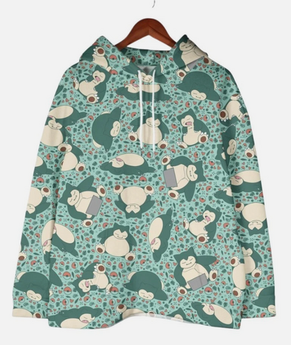 Snorlax Hoodie, Unisex Kawaii Snorlax Sweatshirt, Cute Graphic Hoodie