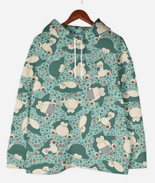 Snorlax Hoodie, Unisex Kawaii Snorlax Sweatshirt, Cute Graphic Hoodie