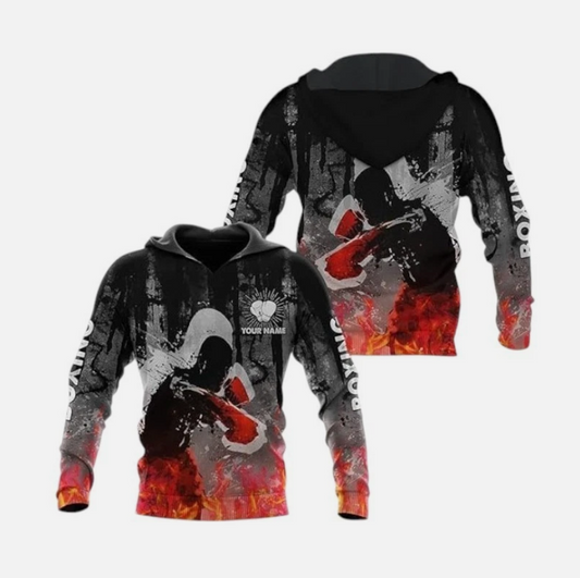 Personalized Boxing 3D Hoodies, Gift Boxer T-Shirt, Boxing Hoodies