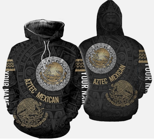 Mostprints Personalized Name Aztec Hoodie Men 3D, Aztec Hoodies for Men and Wome