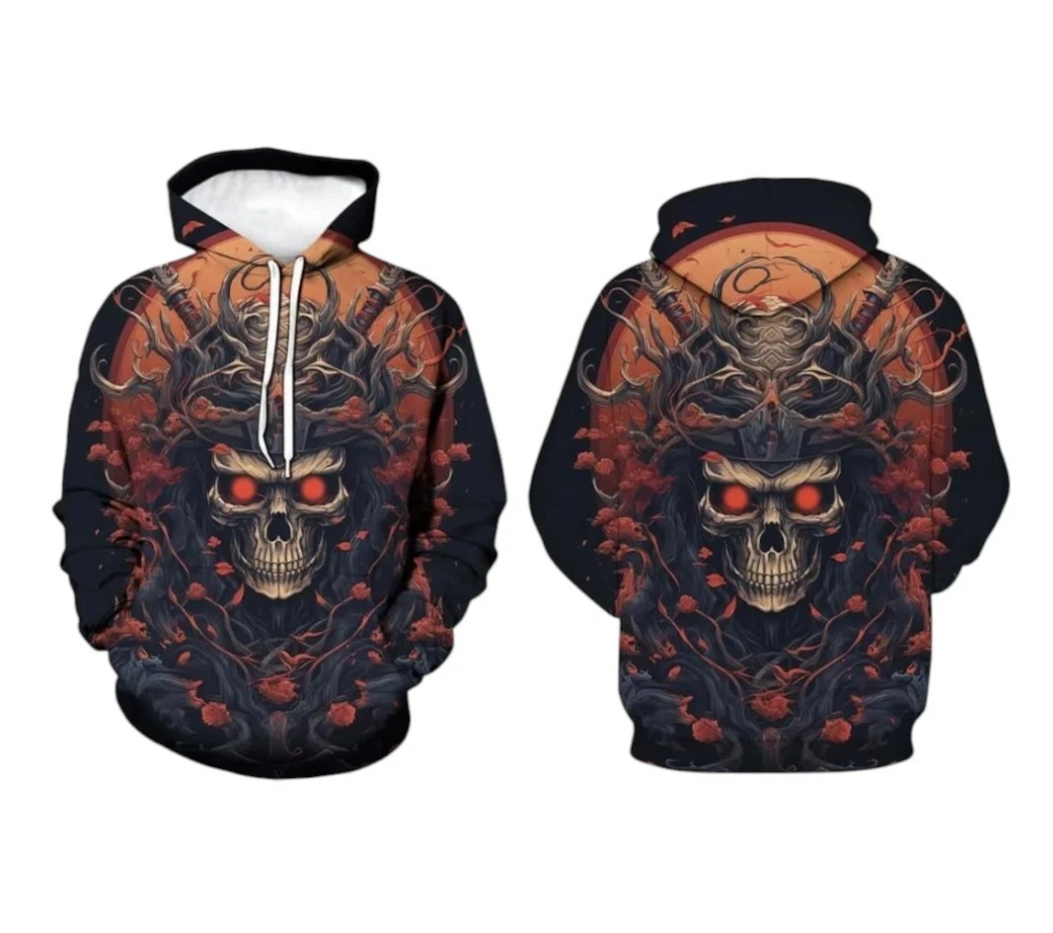 Gothic Raven Skull Hoodie