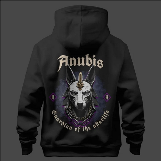 Anubis Hoodie | Egyptian God Streetwear | Dark Fantasy, Mythology Print