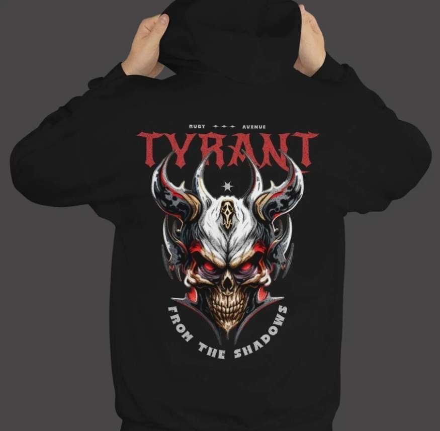 Edgy Skull Hoodie: Dark Fantasy Gothic Pullover