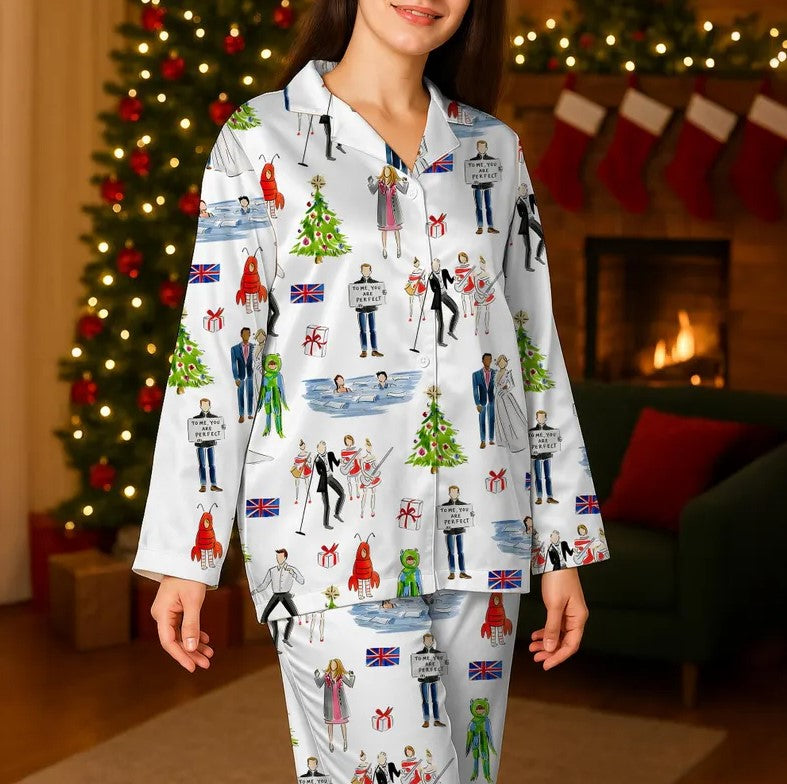 Christmas Love Actually Pajamas Set For Women, Love Actually Pajamas Set, Funny Christmas PJs, Holiday Romcom Sleepwear for Women