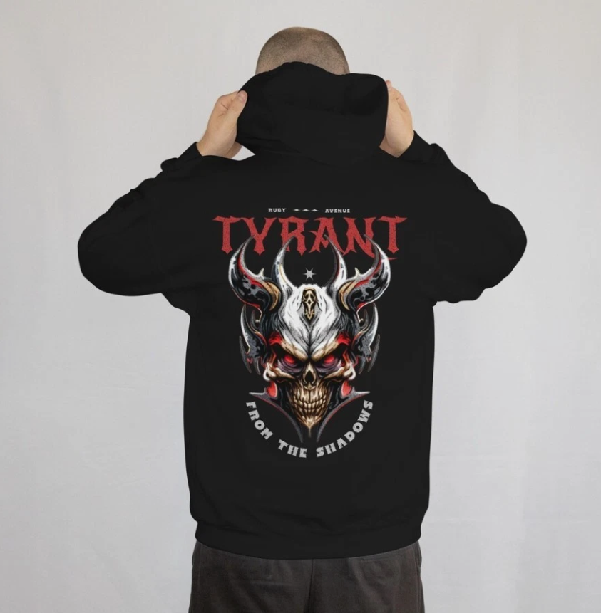 Edgy Skull Hoodie: Dark Fantasy Gothic Pullover