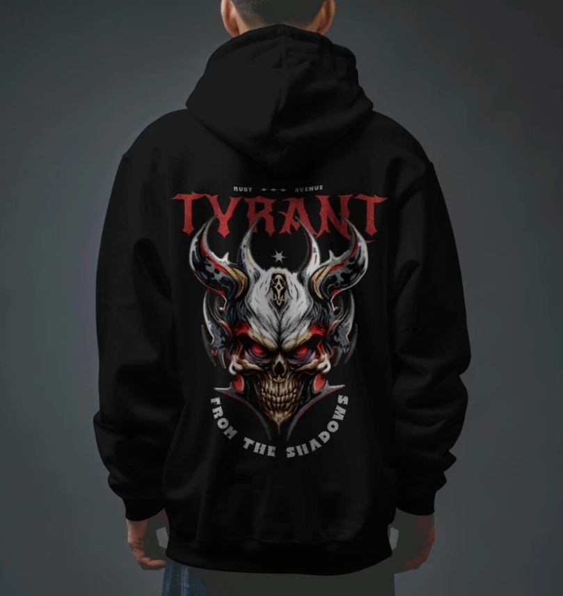 Edgy Skull Hoodie: Dark Fantasy Gothic Pullover