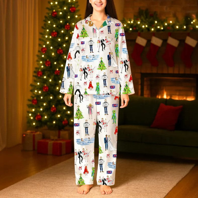 Christmas Love Actually Pajamas Set For Women, Love Actually Pajamas Set, Funny Christmas PJs, Holiday Romcom Sleepwear for Women