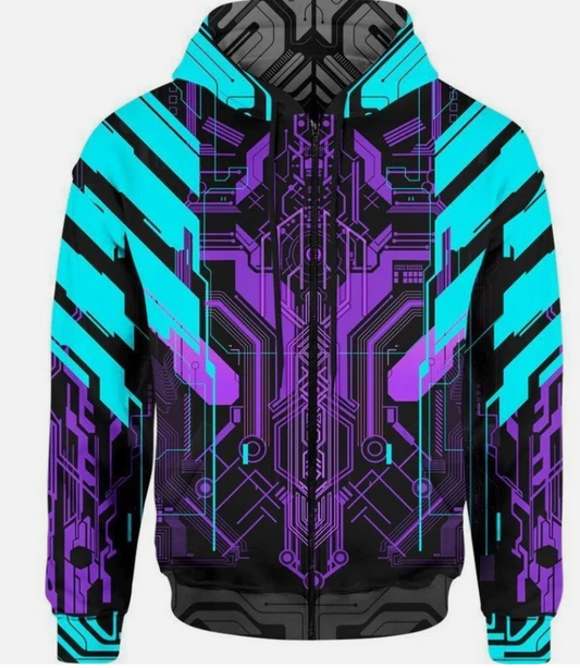Ultraviolet Zip Hoodie For Men Women