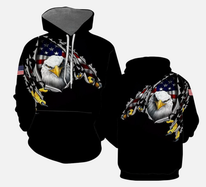 Eagle US Veteran 3D All Over Print Hoodie
