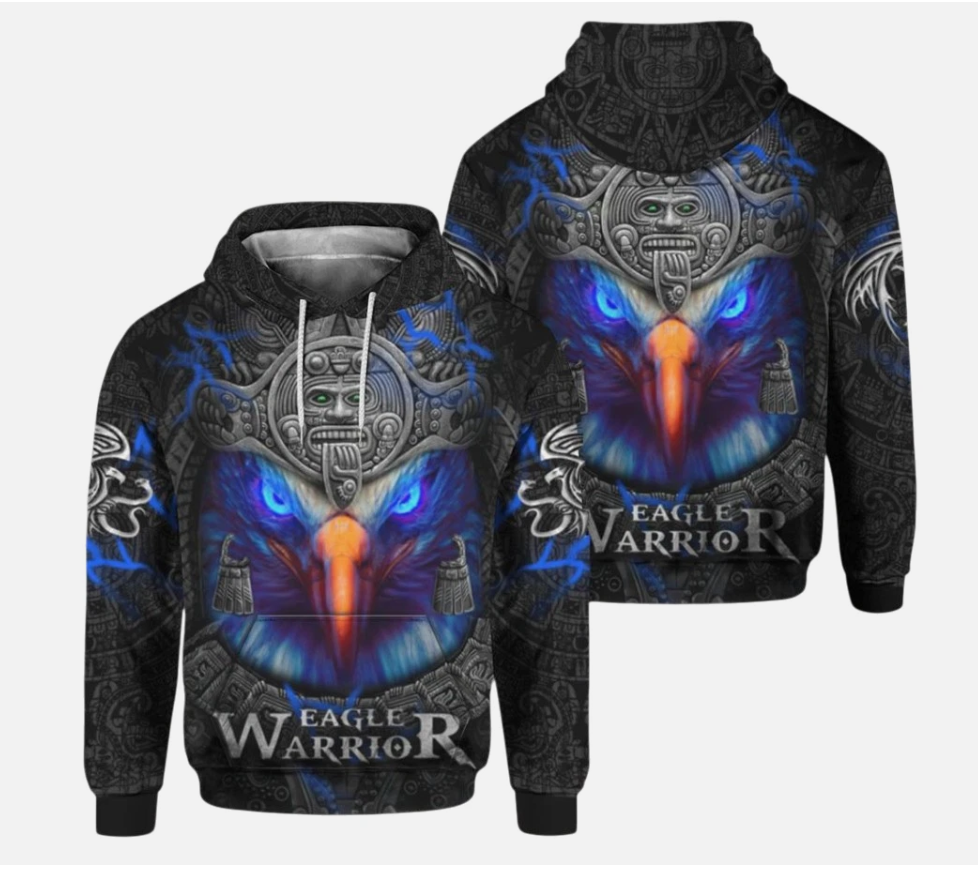 Eagle Warior Aztec 3D All Over Print Hoodie