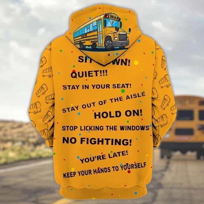 Custom Name 3D All About That Bus Zip Hoodie