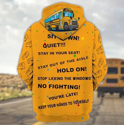 Custom Name 3D All About That Bus Zip Hoodie