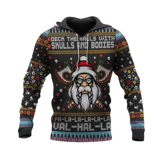 Viking Merry Xmas Hoodie Sweatshirt, Viking Hoodies, Christmas Viking Sweatshirt