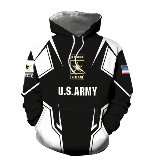Men's Casual Sweatshirt, Men's Printed Hoodie, U.S.ARMY hoodie veteran day