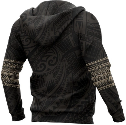 Polynesian Tattoo Style Gold Sweatshirt Hoodie, Polynesian Hoodie