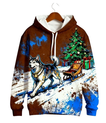 Christmas Man Hoodie Fashion Gingerbread Man 3D Print Sweatshirts Pocket