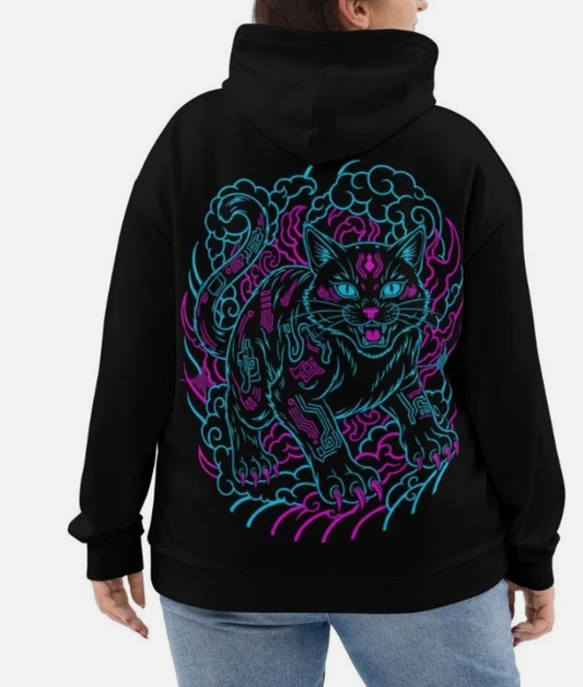 Japanese Tattoo Cat Hoodie - Unique Streetwear
