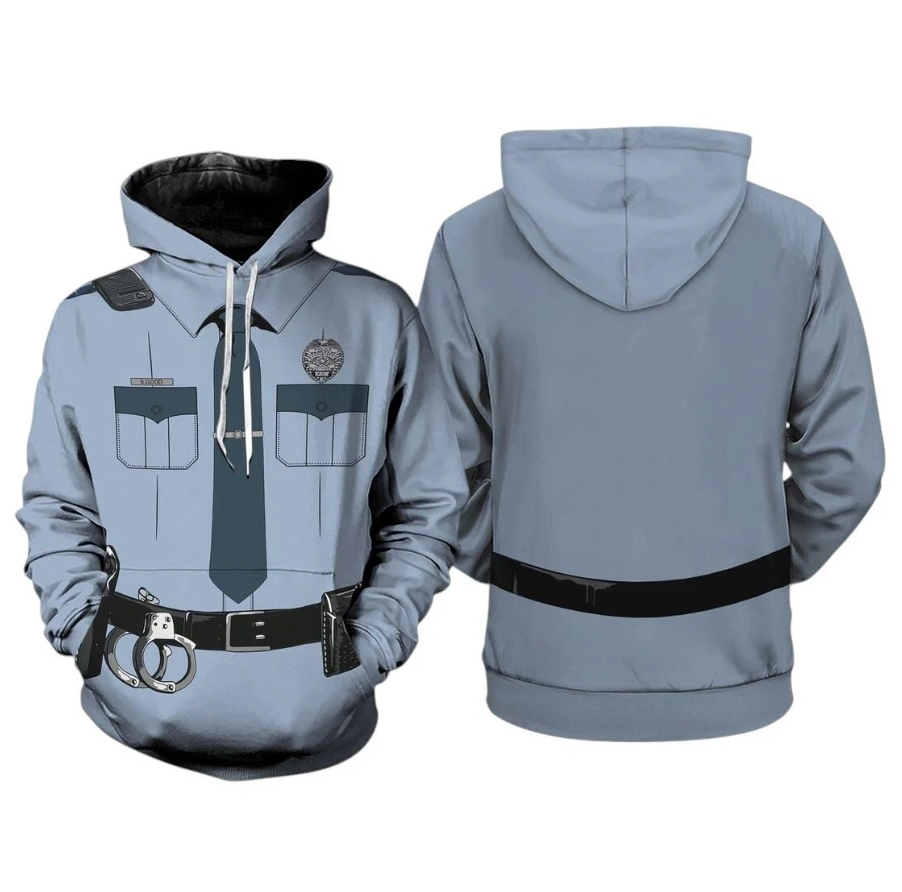 Police Full Over Print 3D Hoodie, Police Officer Cosplay Shirt