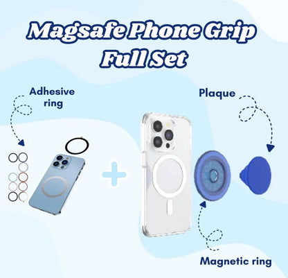 Christmas Ghost Magnetic Phone Grip: Cute Holiday Kindle Stand with Santa Hat & Book, Festive Phone Holder for Christmas Lovers