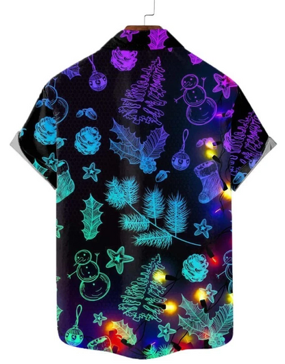 Christmas Lights Hawaiian Short Sleeve Shirt
