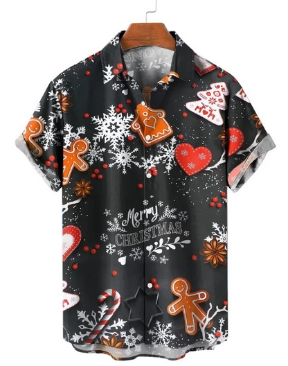 Men's Hawaiian Shirts Christmas Print Shirts